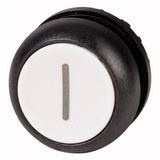 Pushbutton, RMQ-Titan, Flat, maintained, White, inscribed, Bezel: black