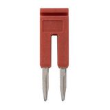 Short bar for terminal blocks 1 mmÂ² push-in plus models, 2 poles, red XW5T0120C