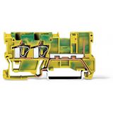 2-conductor/1-pin ground carrier terminal block 4 mm² for DIN-rail 35