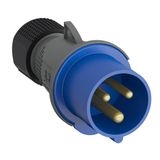 Industrial Plugs, 2P+E, 6 hour, Blue, IP44, 32A, 200 ... 250V, UL/CSA approved and CE compliant