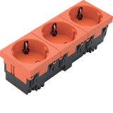 socket outlet 3-g Rastec 33° orange