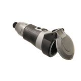 SCHUKOultra II connector gray / black Two-component technology with voltage indicator and self-closing hinged lid 230V / 16A splash-proof IP54 for connection of cables up to 3x2, 5mm ² with quick release