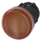 Indicator light, 22 mm, round, plastic, amber, lens, smooth, with 3SU1001-6AA00-0AA0-Z Y15