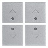 Four half-buttons 1M arrow symbol Silver