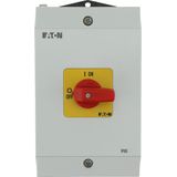 On-Off switch, P1, 3 pole, 40 A, Emergency-Stop function, surface mounting