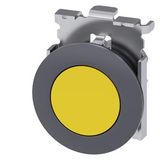 Pushbutton, 30 mm, round, Metal, matte, yellow, front ring for flush installation,  3SU1060-0JA30-0AA0-Z Y11