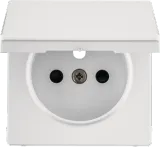 Q.x Faceplate with contact apertures for the socket with grounding. with cover, white