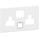 Plate 2 gang multistd switched socket + USB 27W white