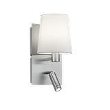 Marriot wall lamp E27 + LED brushed steel/white