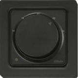 Wireless temperature controller 55x55mm with hand wheel and battery in E-Design55, anthracite mat