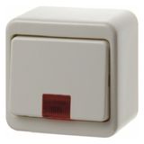 Control change-over switch surface-mtd, redlens , surface-mtd, white