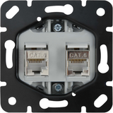 Thea Blu Colorless - General Two Gang Data Socket (2xCAT6)