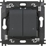 LL- Wireless light double switch anthracite