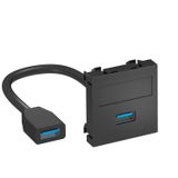 MTG-U3A F SWGR1 Multimedia support,USB 3.0 A-A with cable, socket-socket 45x45mm