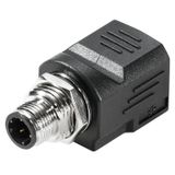 RJ45 plug adapter, IP67, Connection 1: RJ45 180°, Connection 2: M12, S