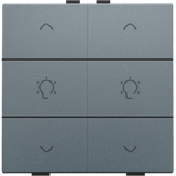 Double dimming control for Niko Home Control, blue grey coated