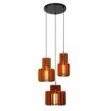 Lucide ROLLO - Hanging lamp - 3xE27 - Terracotta