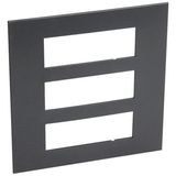 Plate Arteor - British std - square - 3 x 6 modules - graphite