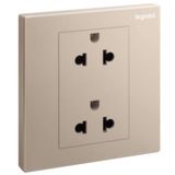 Galion 2 gang EURO/US socket outlet - 16A - 2 Poles with earth - rose gold