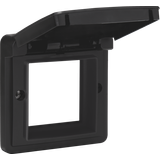 Adapter frame with hinged lid suitable for 45 x 45 mm functions in spl