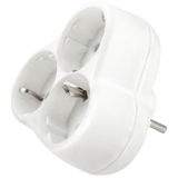 Accessories White Yonca Earthed Three Gang Plug Socket