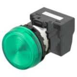 M22N Indicator, Plastic flat, Green, Green, 24 V, push-in terminal