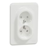 Double socket French 2P+E 16A screw