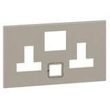 Arteor™ - Plate British standard - for 1 gang single pole switched socket outlet with USB charger - Champagne