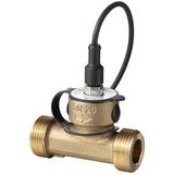 QVE3000.015 - Flow sensor made from red brass for liquids in DN 15 pipes, DC Output: 0...10 V