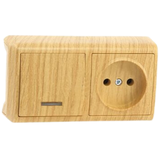 Vera Oak Il Switch - Hor Socket