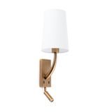 REM OLD GOLD WALL LAMP WITH LED READER WHITE LAMPS