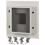 Front plate, NZM4, 4p, withdrawable + remote operator, W=600mm, IP55, grey