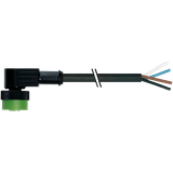 MQ12 female 90° A-cod. with cable PUR 4x0.34 bk UL/CSA+drag ch. 0.1m