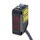 Photoelectric sensor, rectangular housing, red laser class 1, backgrou