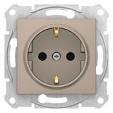 Sedna - single socket outlet, side earth - 16A screwl shutt, without frame ti