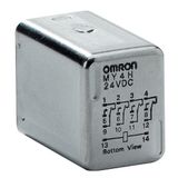 Hermetically-sealed relay, plug-in, 14-pin, 4PDT, 3 A, 24 VAC