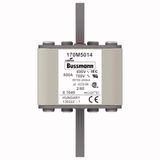 Fuse-link, high speed, 800 A, AC 690 V, DIN 2, 61 x 61 x 108 mm, aR, DIN, IEC, single indicator, 80 mm centres