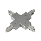 X-connector for 1-circuit HV-track, surface-mounted, silver