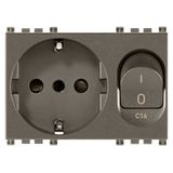 2P+E 16A P30 outlet+C16 CB Metal