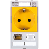 MODLINK  SINGLE COMBI INSERT GERMANY YELLOW 1x RJ45 + 1x data cutout