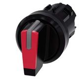 Selector switch, illuminable, 22 mm, round, plastic, red, selector switch, 3SU1002-2BL20-0AA0-Z Y10