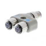Y-Joint plug/socket M12 without cable (3 pole 1:2)