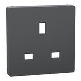 Central plate for British standard socket insert, anthracite, system M