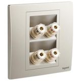 Mallia Senses - 2 gang single loudspeaker socket outlet - Champagne