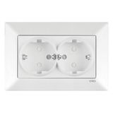 Meridian White Child Protected Double Earth Socket