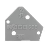 End plate 1 mm thick snap-fit type light gray