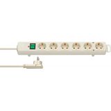 Comfort Line Plus Extension Socket With Flat Plug 6-way white 2m H05VV-F 3G1.5