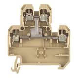 Component terminal block, Screw connection, 4 mm², 500 V, TS 35, beige
