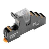 Relay module, 24 V AC, red LED, 2 CO contact (AgSnO) , 250 V AC, 5 A, 