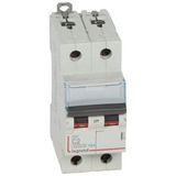 DX³6000 10kA high inlet and low outlet screw circuit breaker 2P 230V~ to 400V~ - 2A - curve C - 2 modules